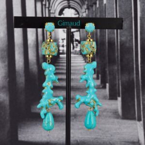All turquoise coral earrings