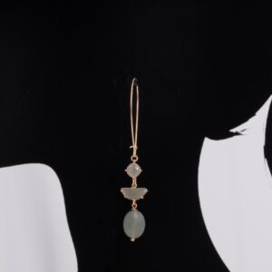 Grey Moonstone big hook earrings
