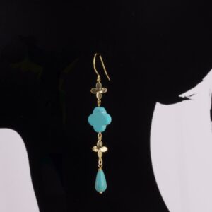 Dangling Turquoise semi precious gemstone earrings