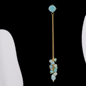 Aqua Chalcedony long earrings